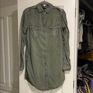 Buffalo David Bitton Olive Green Shirt Dress